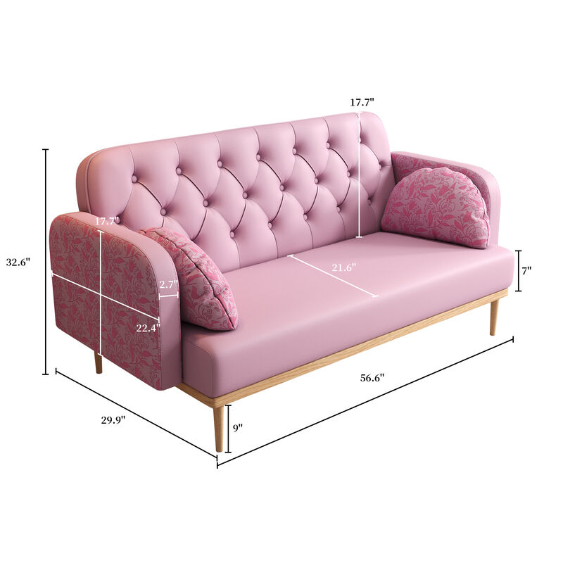 Merax Modern Upholstered Two-Seater PU Sofa