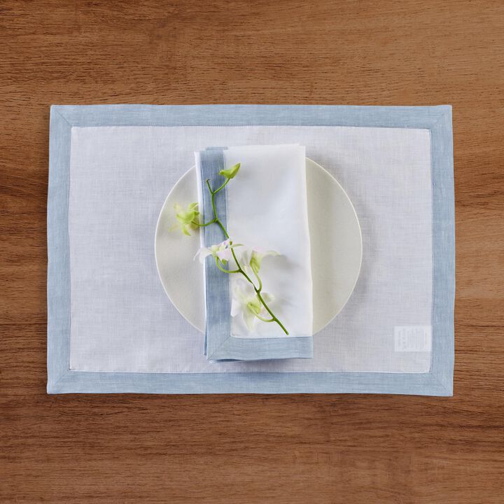 Solino Home 100% Pure Linen Placemats 14 x 19 Inch Set of 4 |Classic