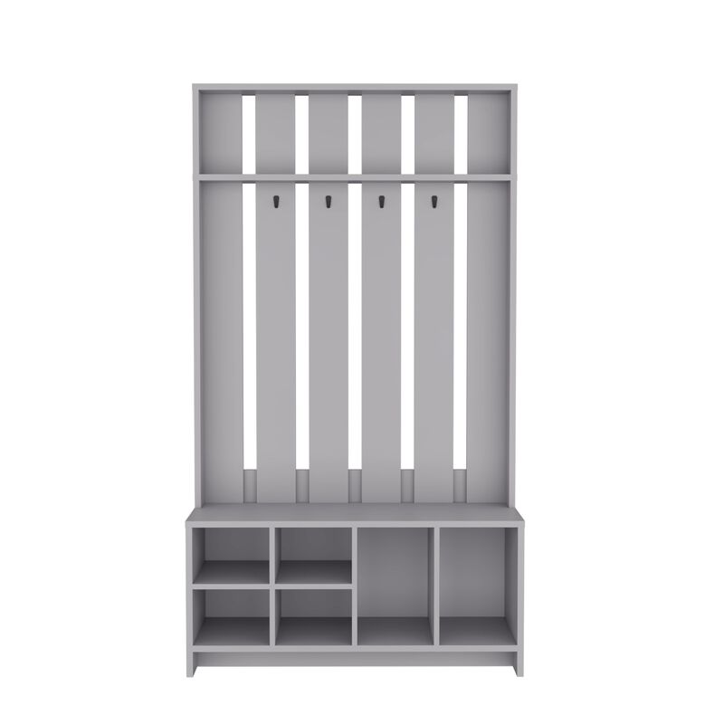 Norton Hall Tree 67.9" H, with 7 Shelves, Smokey Gray