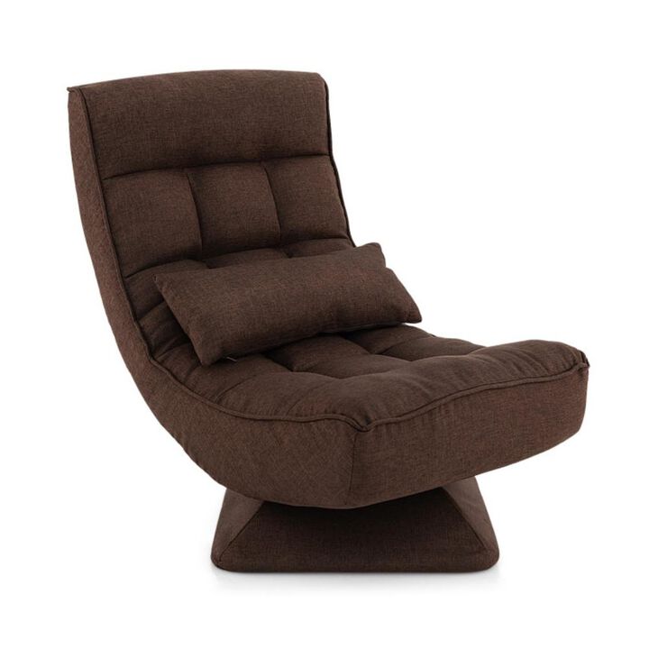 Hivvago 5-Level Adjustable 360Â° Swivel Floor Chair with Massage Pillow