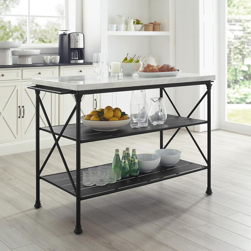 Crosley Furniture Madeleine Kitchen Island Matte Black