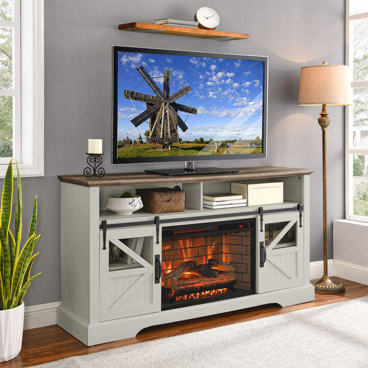 Streamdale Electric Fireplace TV Stand with Sensor (60")