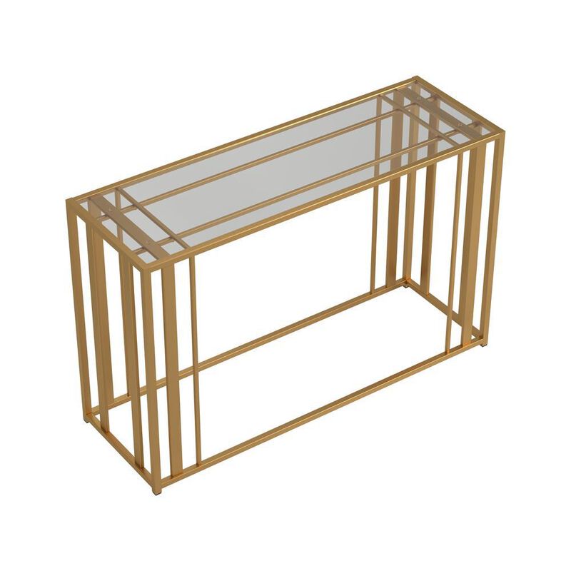 Adri Metal Frame Sofa Table Matte Brass