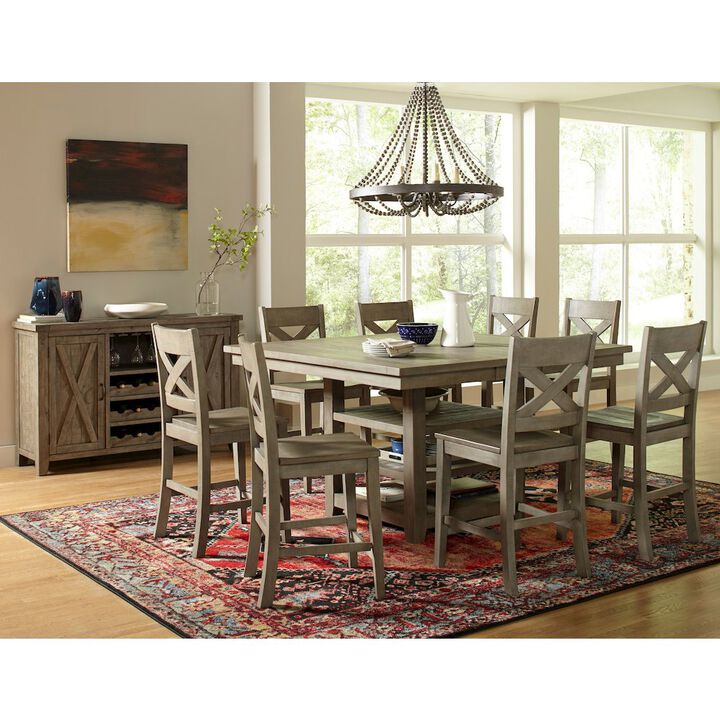 Jofran Outer Banks Reclaimed Pine Adjustable Height 60 Storage Dining Table