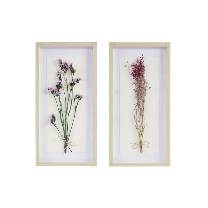 Streamdale Avant Garden Dried Flower 2-Piece Shadow Box Wall Decor Set