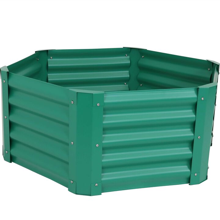 Sunnydaze Powder-Coated Steel Hexagon Raised Garden Bed 41 in