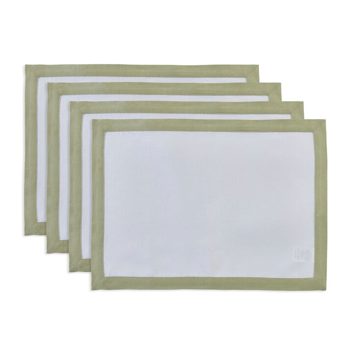 Solino Home 100% Pure Linen Placemats 14 x 19 Inch Set of 4 | Classic
