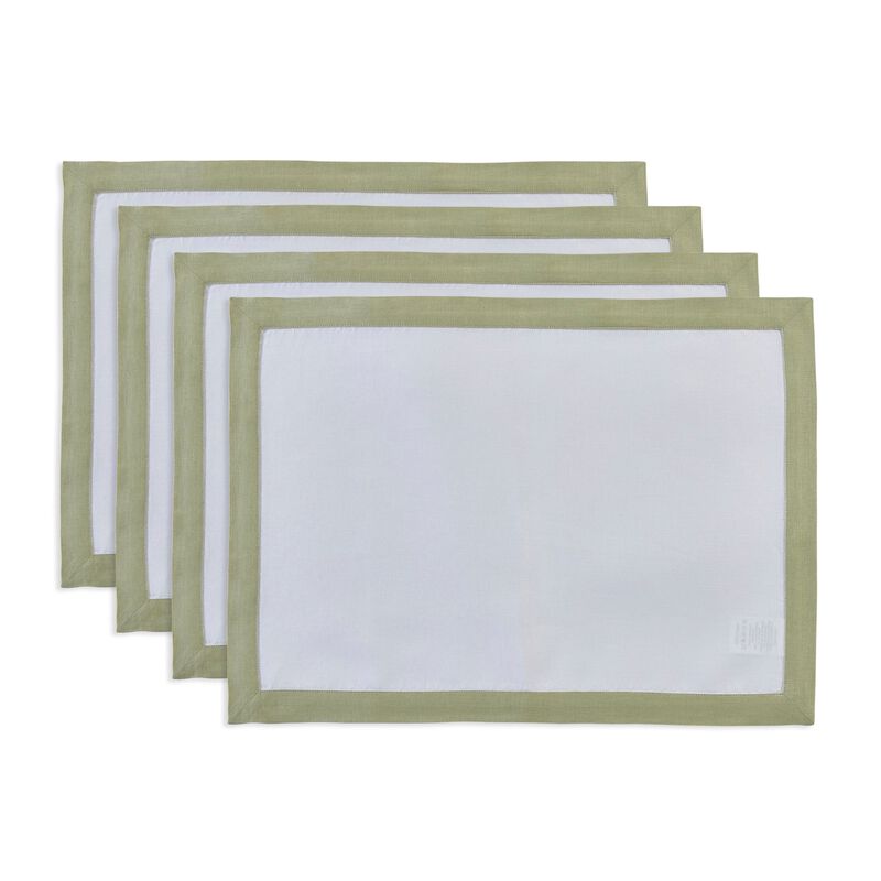 Solino Home 100% Pure Linen Placemats 14 x 19 Inch Set of 4 | Classic