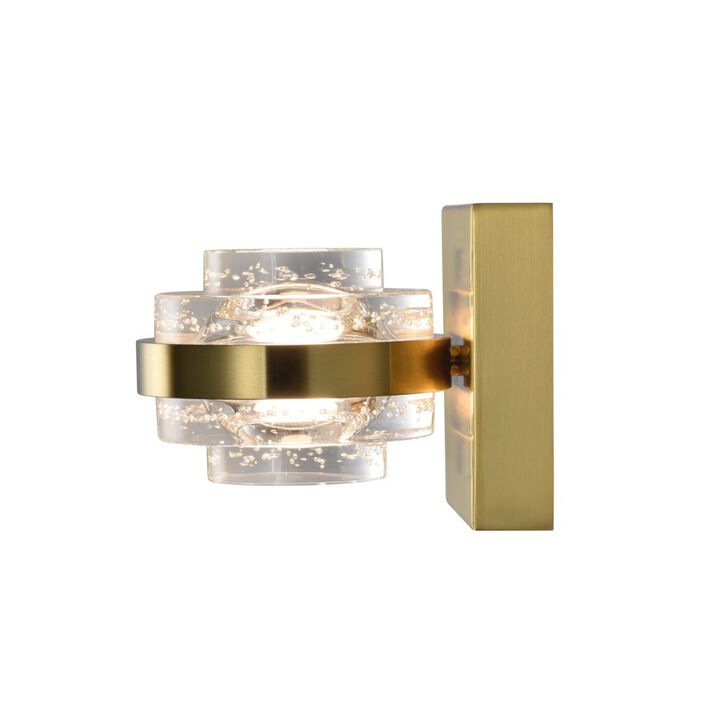 VONN Lighting 1-Light Integrated LED Wall Sconce Lighting in Antique Brass