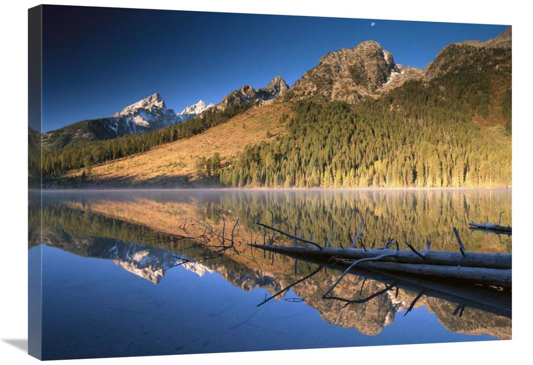 Teton Range reflecting in String Lake, Grand Teton National Park, Wyoming-Canvas Art-32x24