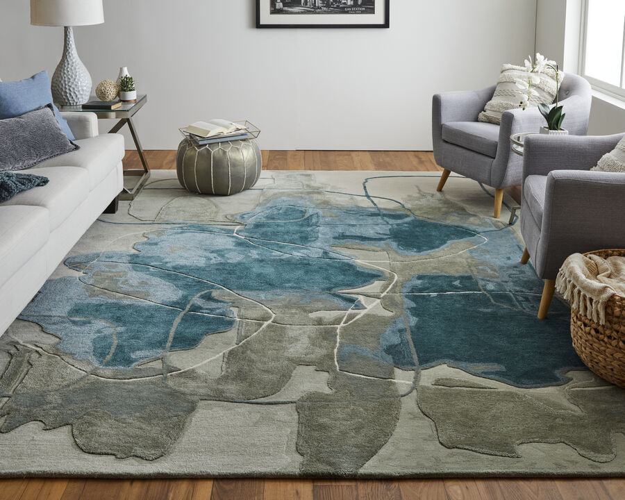 Anya 8885F Blue/Gray/Ivory 3'6" x 5'6" Rug