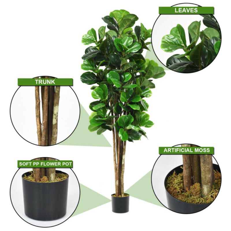 Hivvago 6-Feet Artificial Indoor-Outdoor Home Decorative Planter