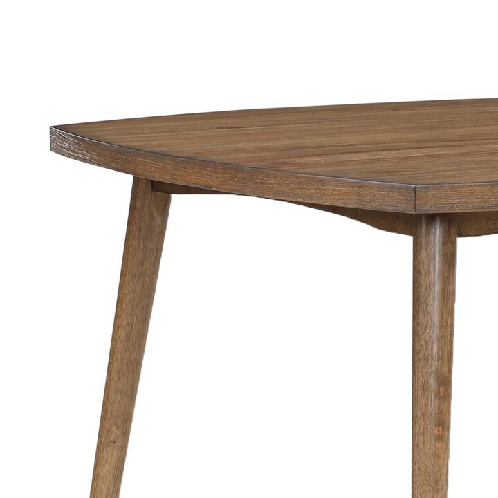 Summit 40 Inch Dining Table, Square Top, Rounded Edges, Wood Frame, Brown - Benzara