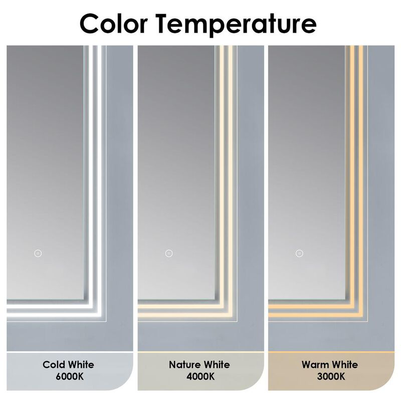 Altair Livorno 36” Rectangle Frameless Modern LED Bathroom Vanity Mirror