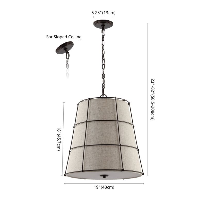 Silas 3-Light Rustic Farmhouse Iron LED Pendant