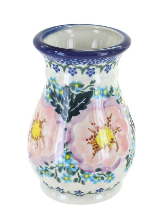 Blue Rose Polish Pottery Garden of Eden Small Vase