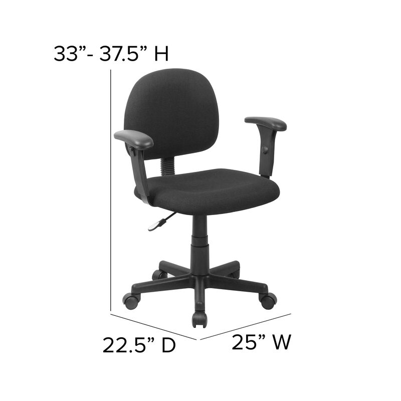 Wayne Mid-Back Fabric Swivel Task Office Chair with Adjustable Arms