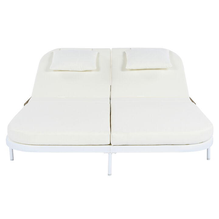 Merax Outdoor Patio Rattan Daybed Lounge Chair