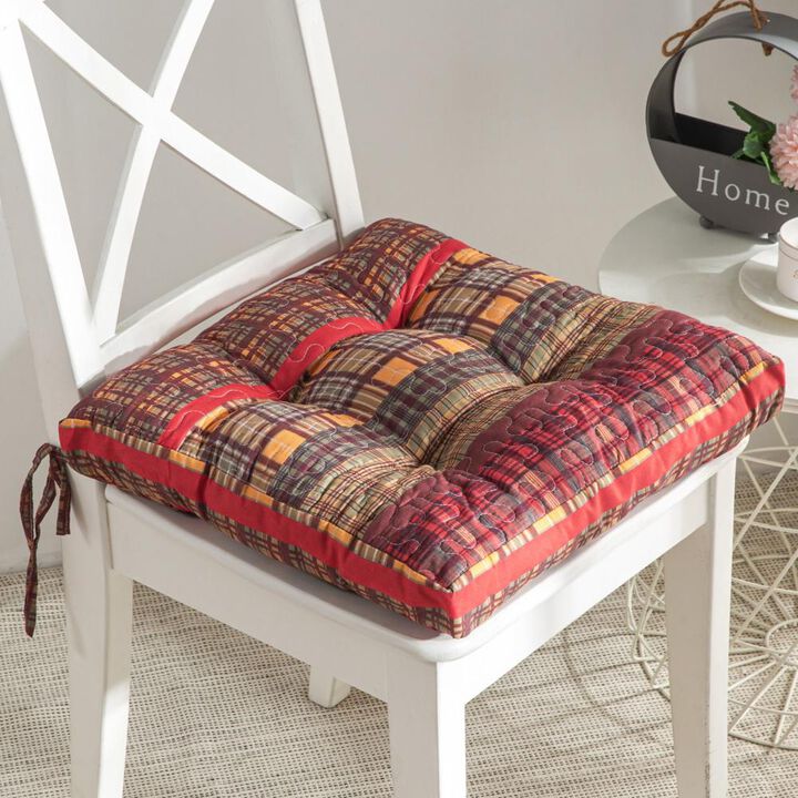 Barefoot Bungalow Gold Rush Luxury Modern Design Rustic American Beauty Furniture Cushion Chair Pad Each Chair Pad 18"x18" Multicolor