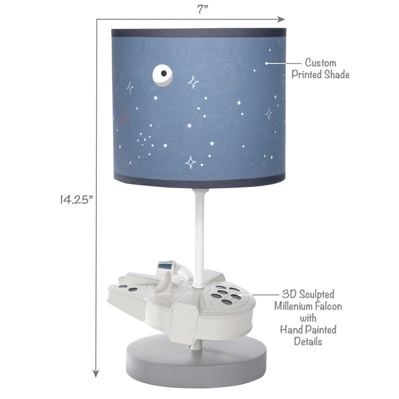 Lambs & Ivy Star Wars Signature Millennium Falcon Lamp with Shade & Bulb