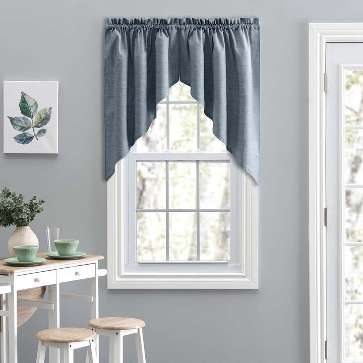 Ellis Curtain Lisa Solid Color Poly Cotton Duck Fabric Tailored Swag