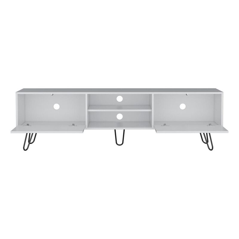 Waco TV Rack, Hairpin Stand with Spacious Storage and Cable Management Holes