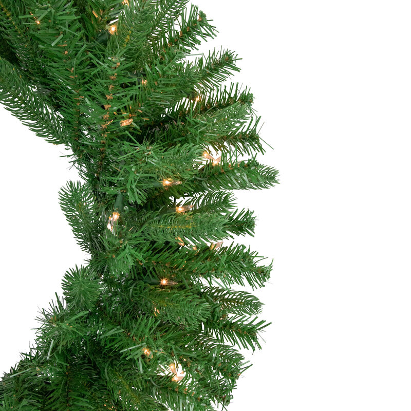 Pre-Lit Sierra Noble Fir Artificial Christmas Wreath  30-Inch  Clear Lights
