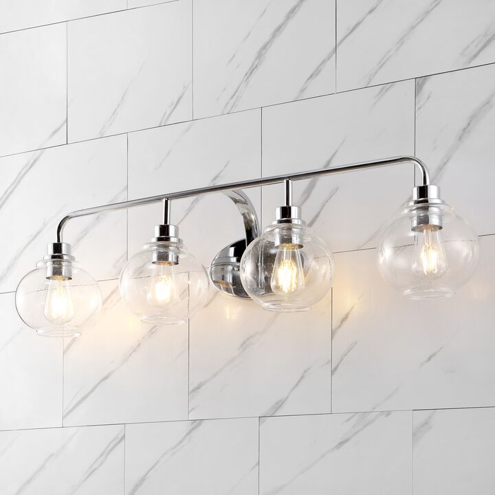 Sandrine Iron/Seeded Glass Cottage Rustic LED Vanity Light