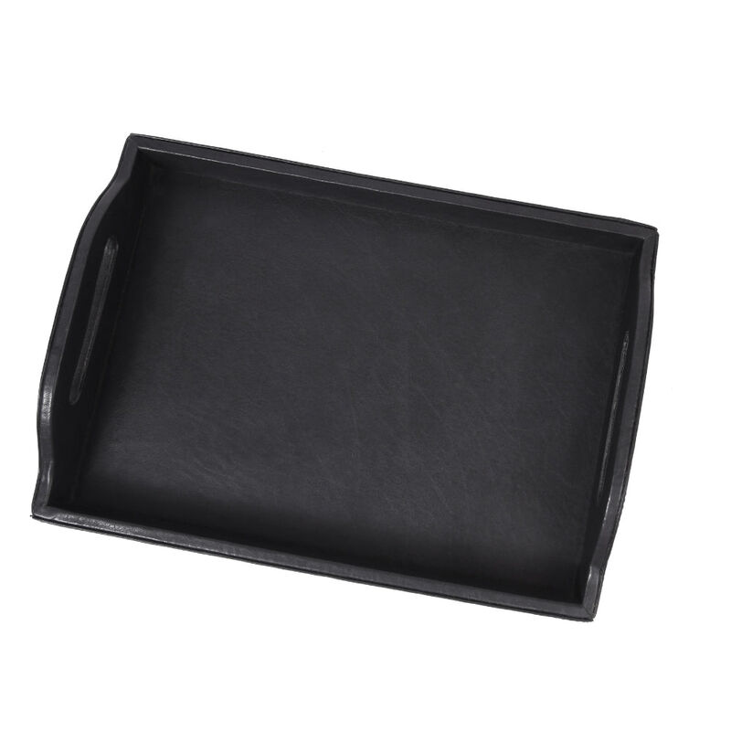 Ombra Leather Serving Tray - Black