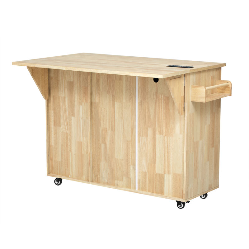 Merax Woven Checkerboard Pattern Kitchen Island