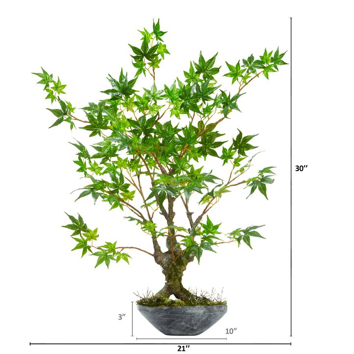 Hivvago 30 Inches Maple Bonsai Artificial Tree in Planter