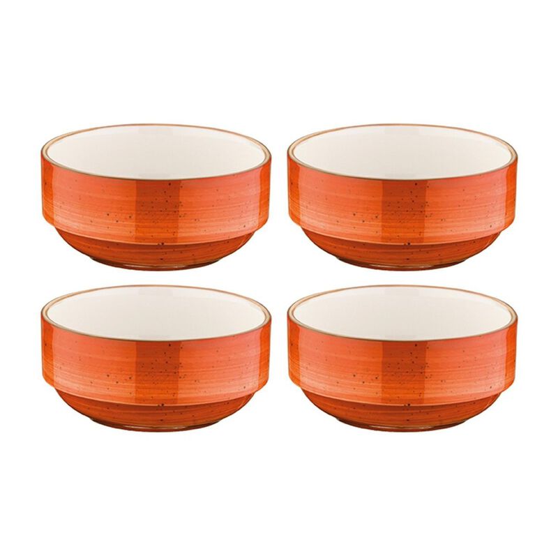 Terracota dia.5.5" h:2.5" 17 oz. Round Terracotta Porcelain Bowl (Set of 4)