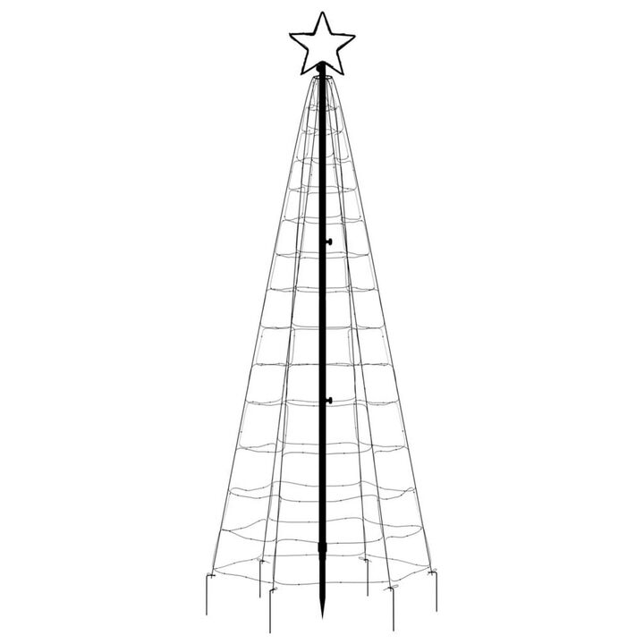 Hiko 6 Foot Lighted Metal Christmas Tree with LED, 8 Multicolor Effect - Benzara