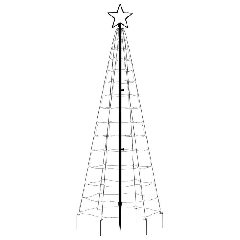 Hiko 6 Foot Lighted Metal Christmas Tree with LED, 8 Multicolor Effect - Benzara