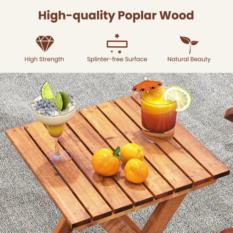 Hivvago 3-piece Outdoor Poplar Wood Rocking Bistro Set