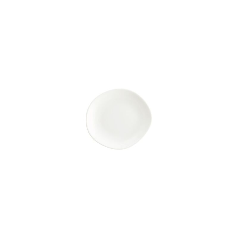 Vago 6" x 5.5" Organic Warm White Porcelain Plate (Set of 4)
