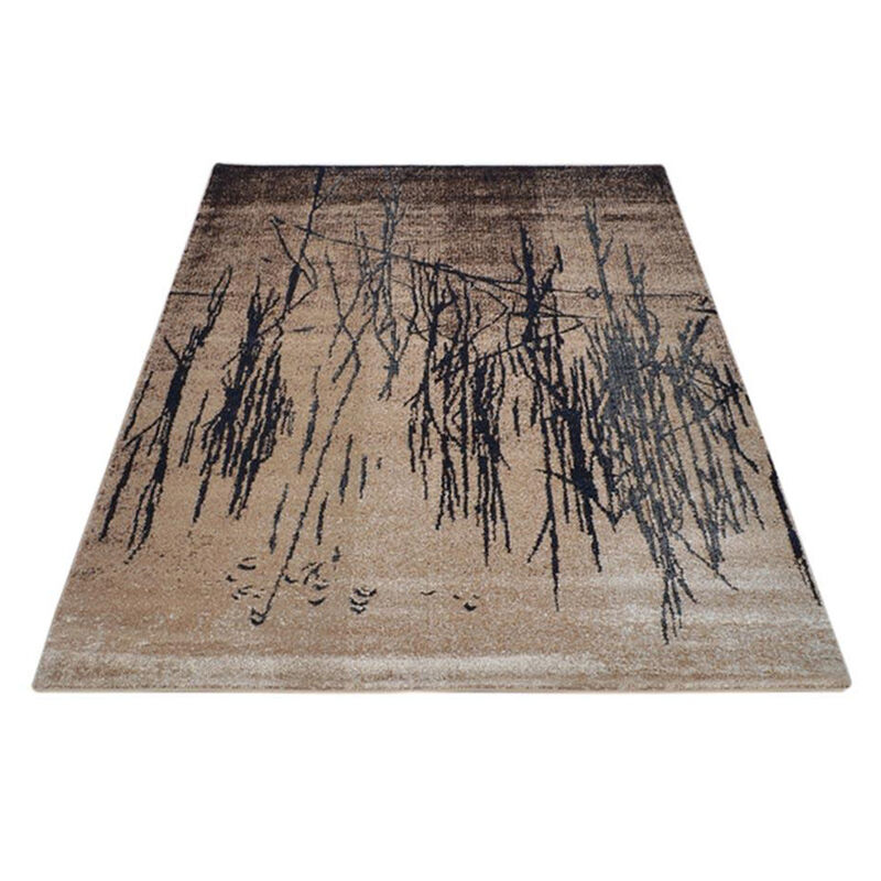 RUGSOTIC CARPETS MACHINE MADE HEATSET POLYPROPYLENE AREA RUGS - 10'x13', Rectangle Shape, Beige Color, Abstract Modern Design,Midium Pile Machine Made Area Rugs for Living Room, Bed Room (M00007)