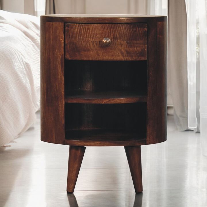 Artisan Furniture Solid Wood Cortez California Walnut Bedside