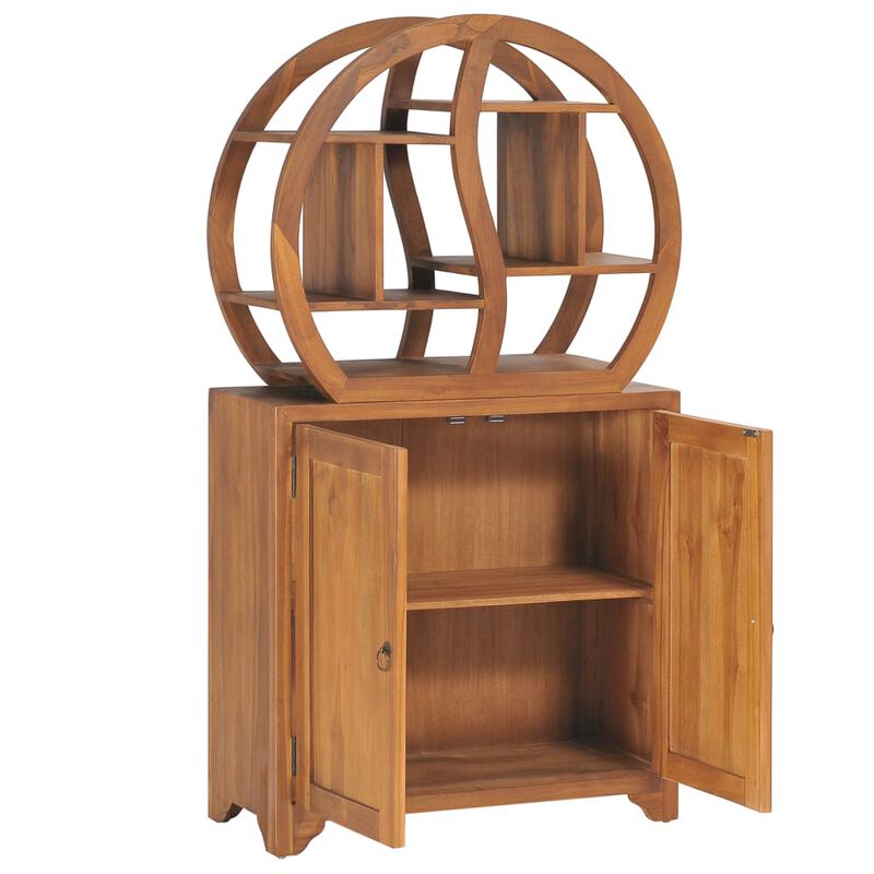 vidaXL Cabinet with Yin Yang Shelf 27.6"x11.8"x51.2" Solid Wood Teak