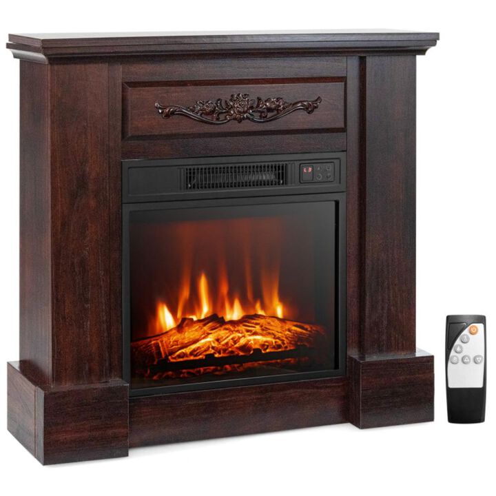 Hivvago 1400W TV Stand Electric Fireplace Mantel with Remote Control