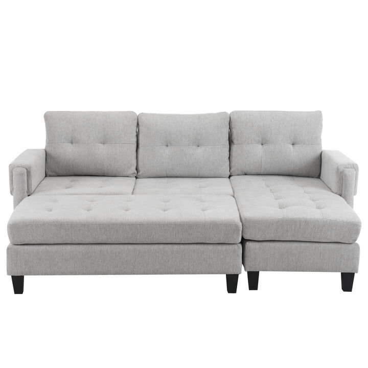 Merax L-shaped Sofa Sectional Couch Sofa Bed with 2 USB Ports