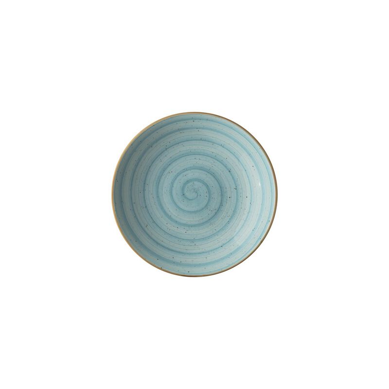 Aqua dia.9" h:2" 34 oz. Round Blue Porcelain Bowl (Set of 4)