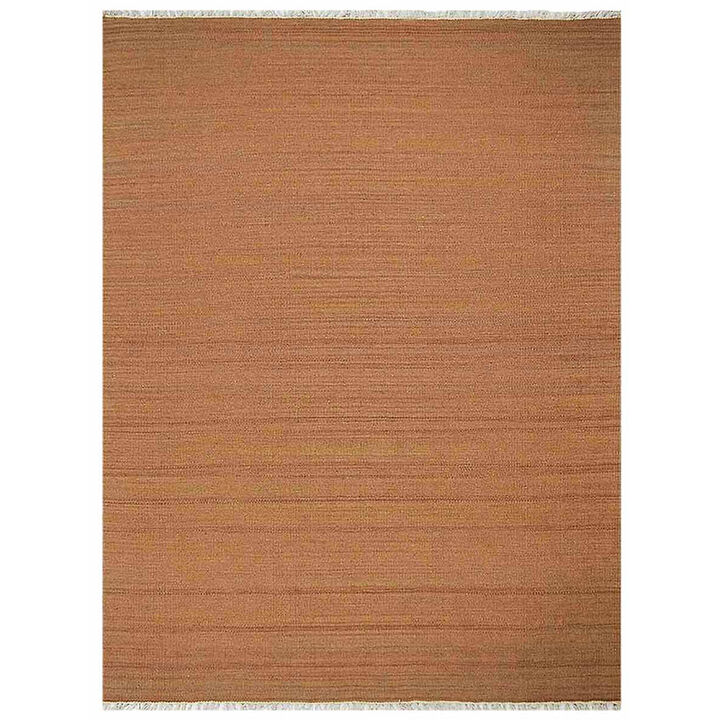 RUGSOTIC CARPETS HAND WOVEN FLAT WEAVE KILIM WOOL ECO-FRIENDLY AREA RUGS  - 3'x5', Rectangle Shape, Orange Color, Solid Plain Design, Low Pile  Handmade Rugs for Living Room, Bed Room (D00111)