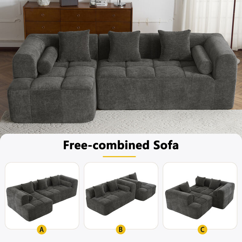 Merax Full-Compressed Sofa Modular Sectional Sofa