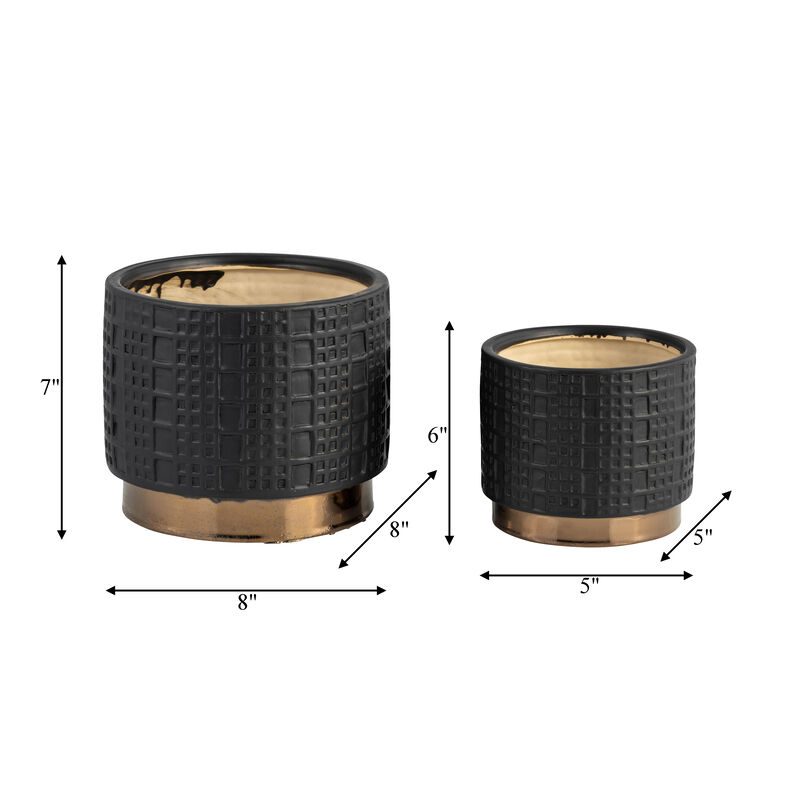 Mesh Metallic Planters, Black