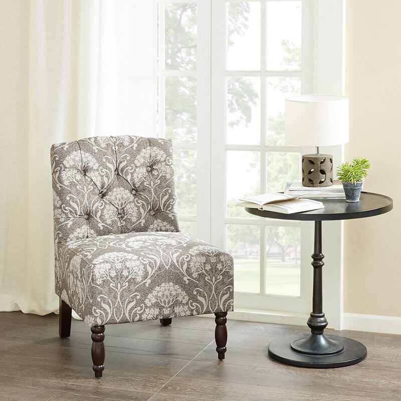 Gracie Mills Glenda Elegant Tufted Armless Accent Chair
