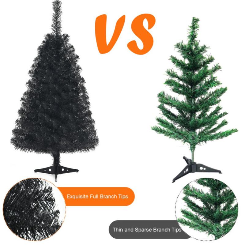 Hivvago 36 Inch Unlit Artificial Christmas Mini Tree with Plastic Stand