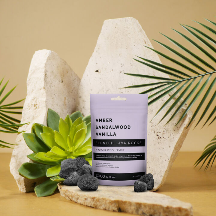 Scented Lava Rocks - Amber, Sandalwood, Vanilla