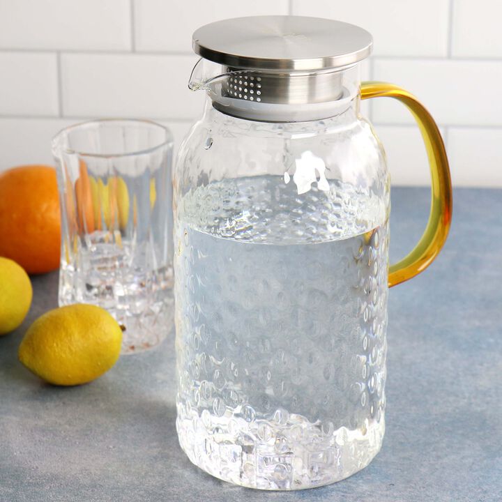 Mr. Coffee 62oz Heat Resisitant Borosilicate Glass Pitcher with Strainer Lid