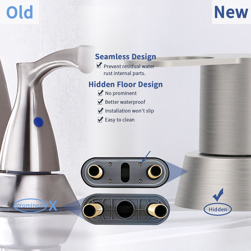 Brushed Nickel 2-Handle Bathroom Sink Faucet Centerset for 3-Hole Mount